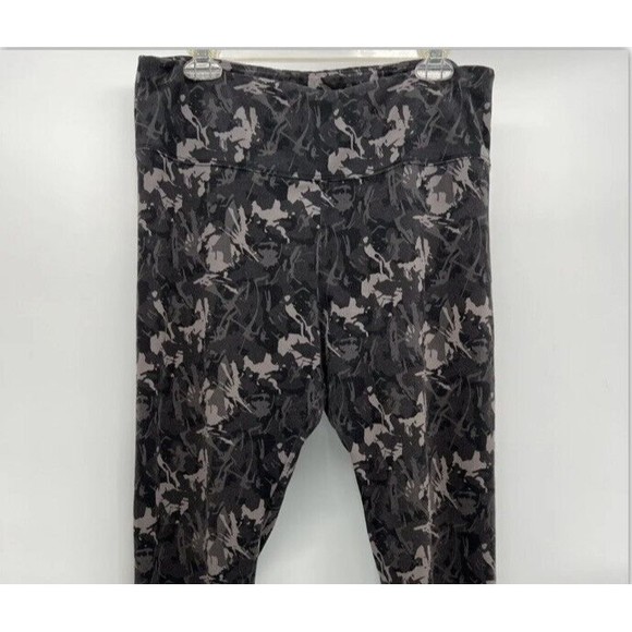 Soft Surroundings Gray Black Abstract Camo Workout Yoga Active Leggings Womens L - Picture 1 of 9